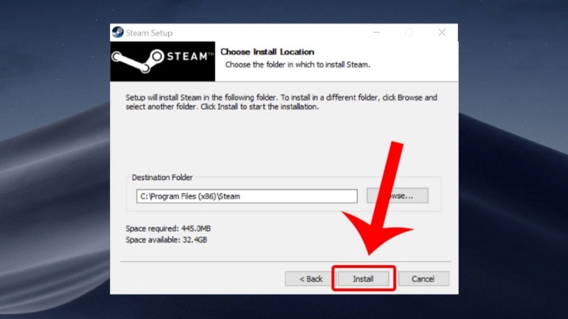 Cài đặt Steam về máy tính