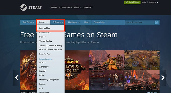Cách tải game miễn phí trên ứng dụng Steam bước 2