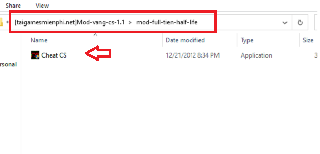 Mở file mod vừa mới giải nén 