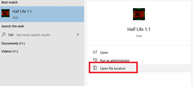 Mở vị trí lưu file game Half Life 1.1