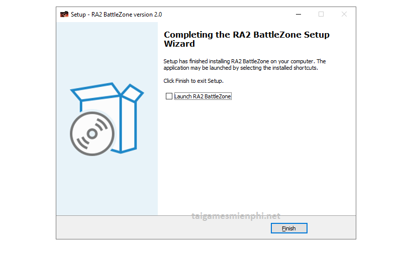 Bỏ tích Launch RA2 BattleZone > Next