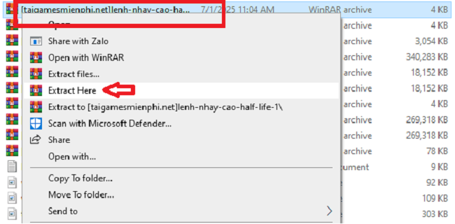 Giải nén file bằng WinRAR hoặc 7-zip
