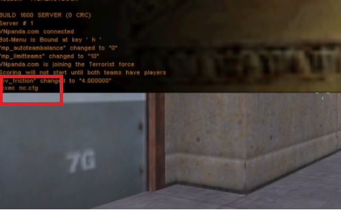 Nhập lệnh "exec nc.cfg" để kích hoạt file